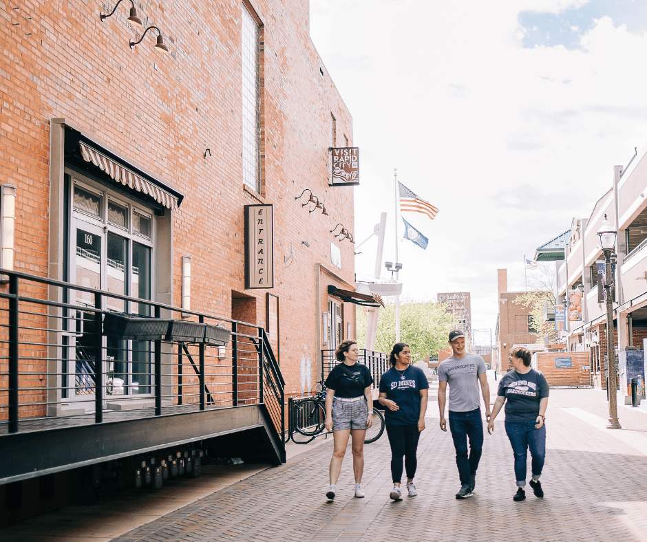 Students walking at Main Street Square