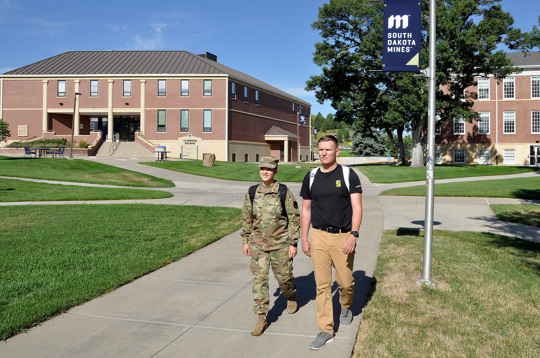 Soldiers Walking Across Campus