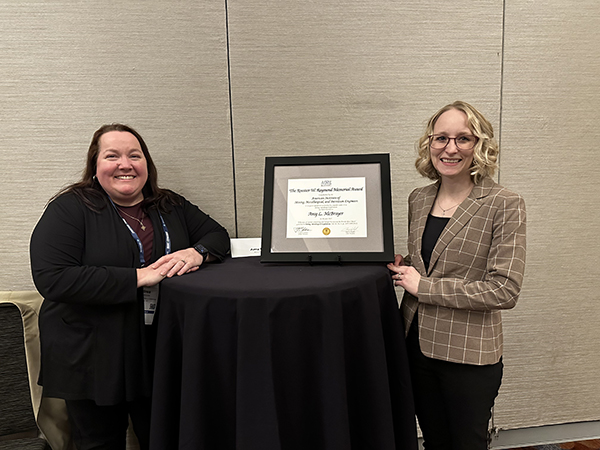 Andrea Brickey’s former doctorate student, Amy McBrayer (PhD GGM 23), a teaching professor at West Virginia University, was also awarded The Rossiter W. Raymond Memorial Award for her paper on “A Review of Current Scheduling and Design Practices in the Powder River Basin” published in Mining, Metallurgy, & Exploration. It was a paper McBrayer wrote with Brickey while at Mines. 