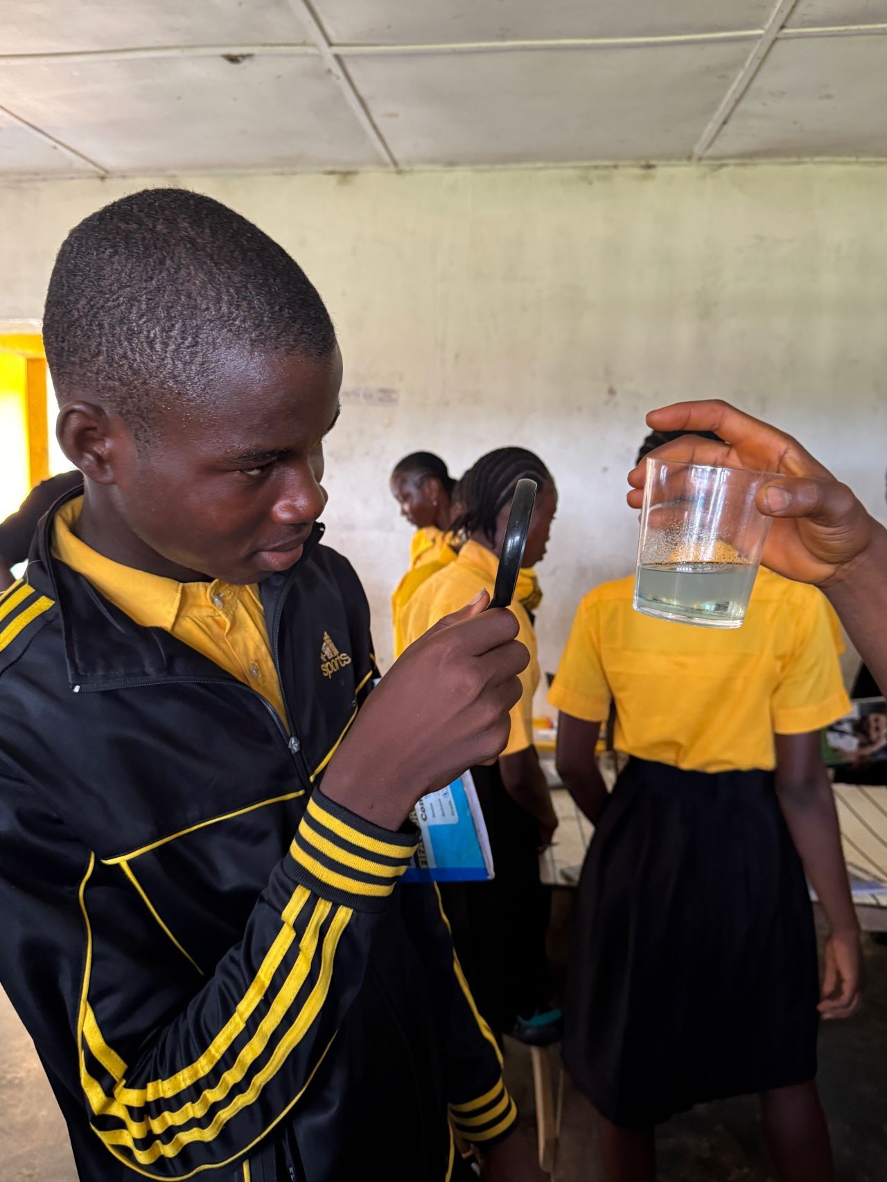 South Dakota Mines students Jonathan Brickey and Cambell Thompson facilitated two to three labs in chemistry, biology and physics. The two included a lecture with each lab to explain the concepts to the students.