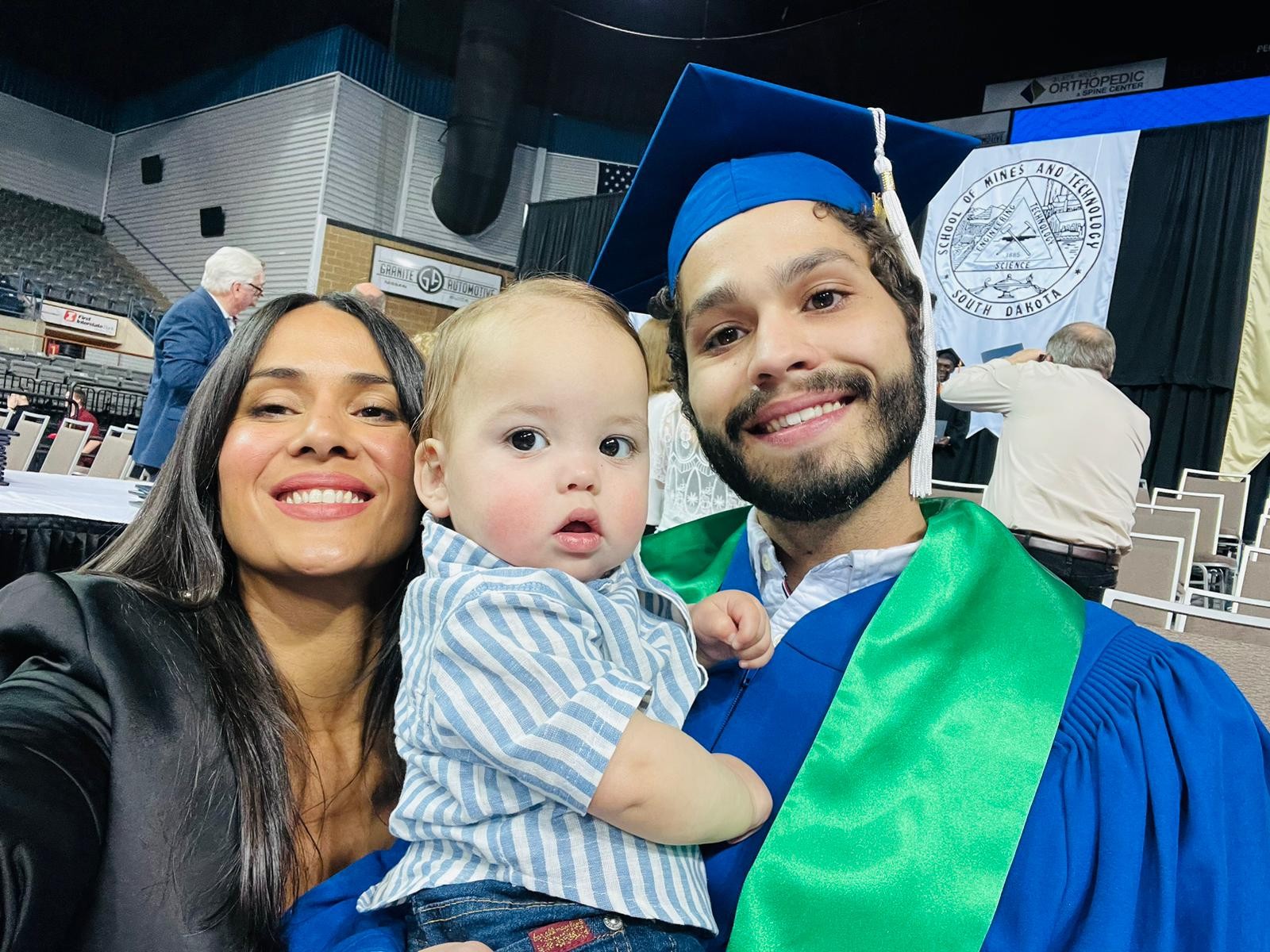 Roberto Perez Torres with his mom and son, Mateo, who will turn three this summer.