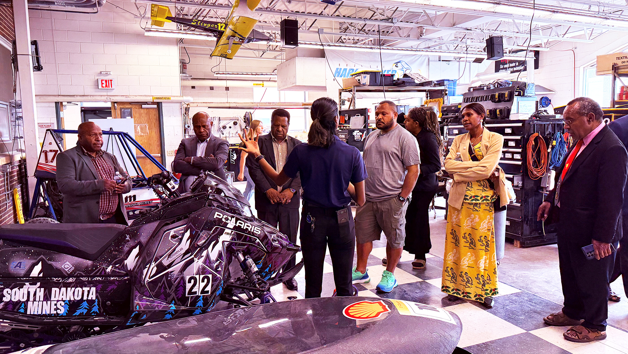 The visit included a campus tour, including the Nucor Mineral Industries Building, civil/mechanical engineering facilities and CAMP.