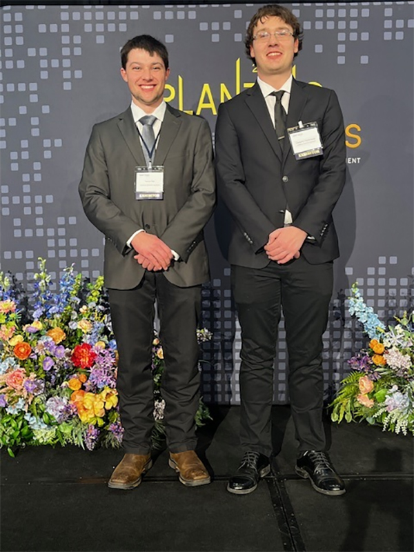 Mines students Zack Holloway and Carson Daly of Airborne Dynamic Systems earned second place and $10,000 for their Unmanned Aerial Vehicle (UAV) technology, featuring cutting-edge software, setup and camera systems