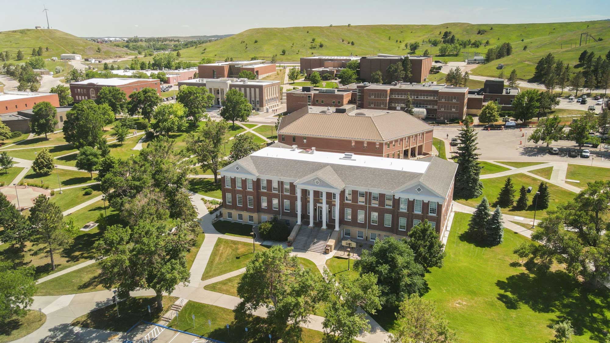 Aerial view of South Dakota Mines campus.